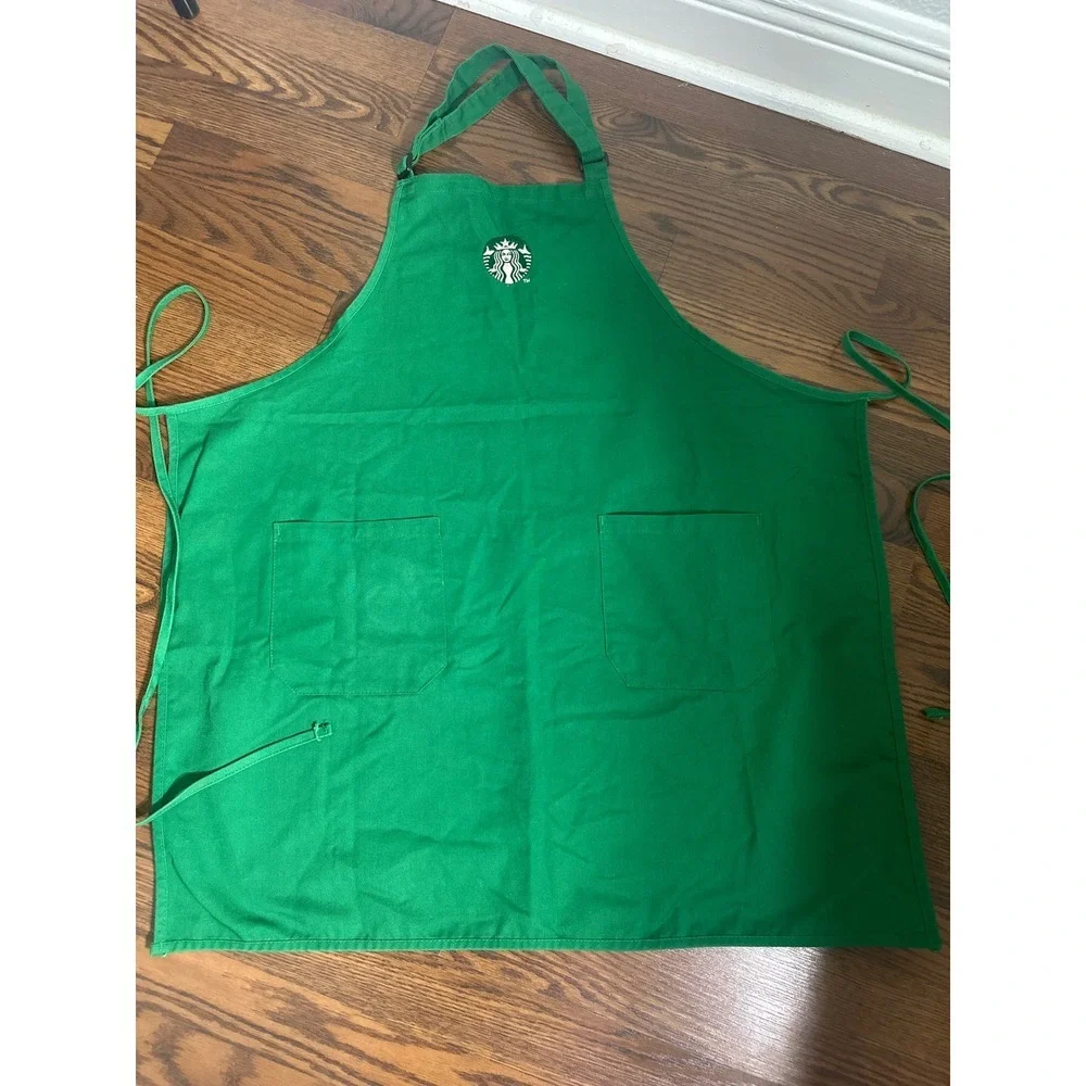 Starbucks Barista Apron Coffee Shop Uniform Embroidered Logo Pockets - Picture 2 of 10